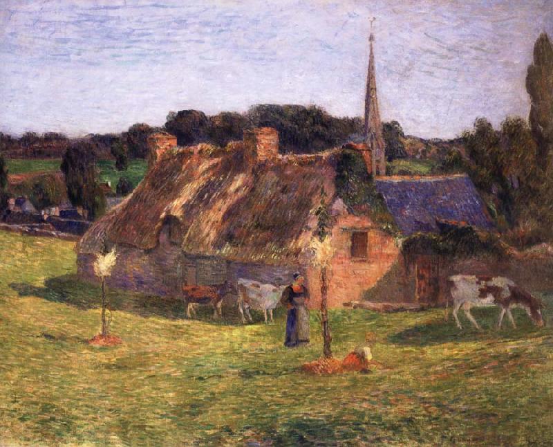 Paul Gauguin The Field of Lolichon and the Church of Pont-Aven oil painting image
